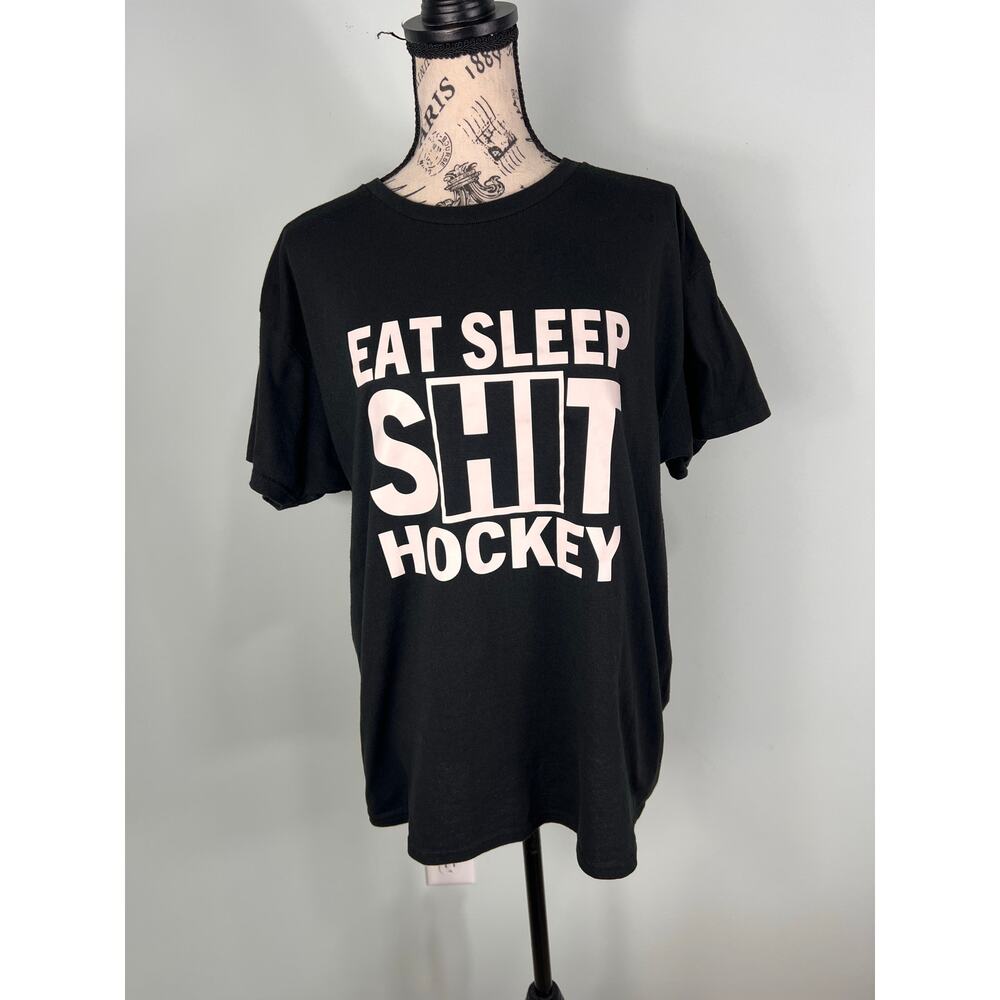Eat Sleep Hockey Black and White T-Shirt